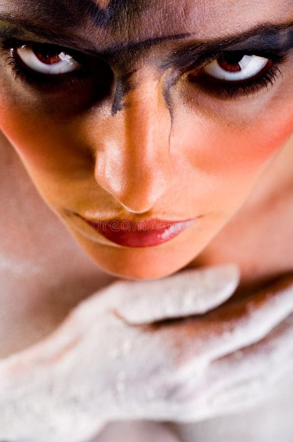 Woman with scary makeup royalty free stock photos Woman with scary makeup royalty free stock photos