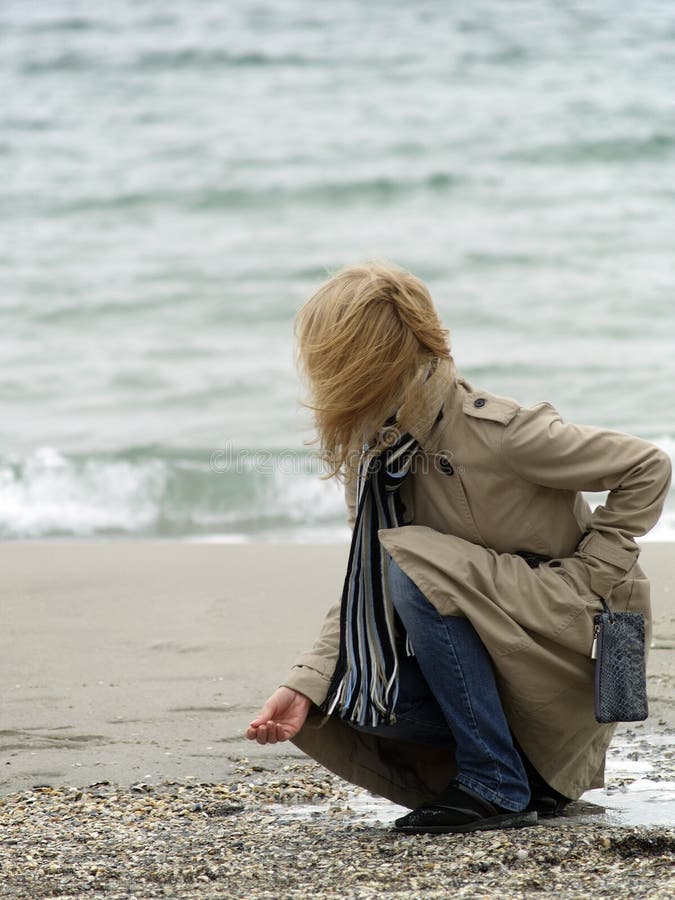 Woman on sea shore