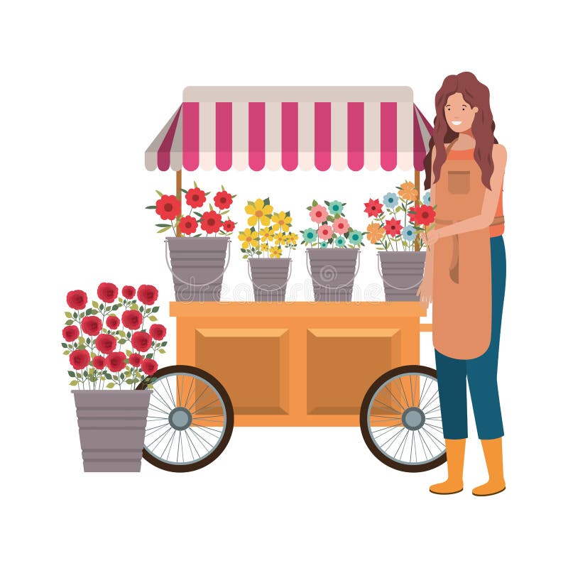 Woman Seller of Flowers in Kiosk Store Avatar Character Stock Vector - Illustration of equipment, parasol: 145496442 Woman Seller of Flowers in Kiosk Store Avatar Character Stock Vector - Illustration of equipment, parasol: 145496442