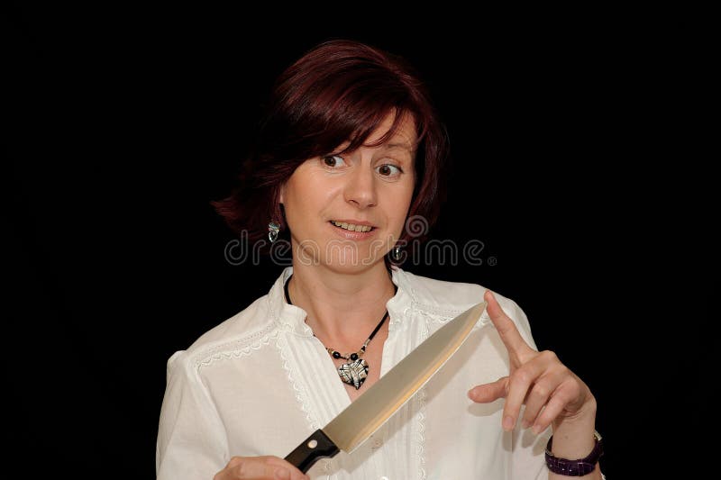 Woman with a sharp knife