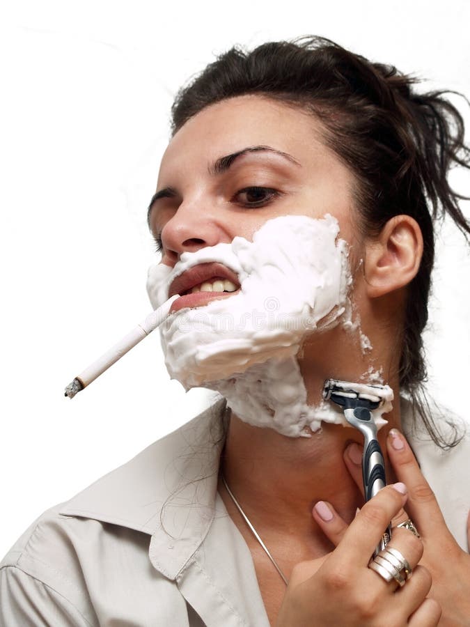 Woman shaving stock image. Image of woman, lips, virile 3018455