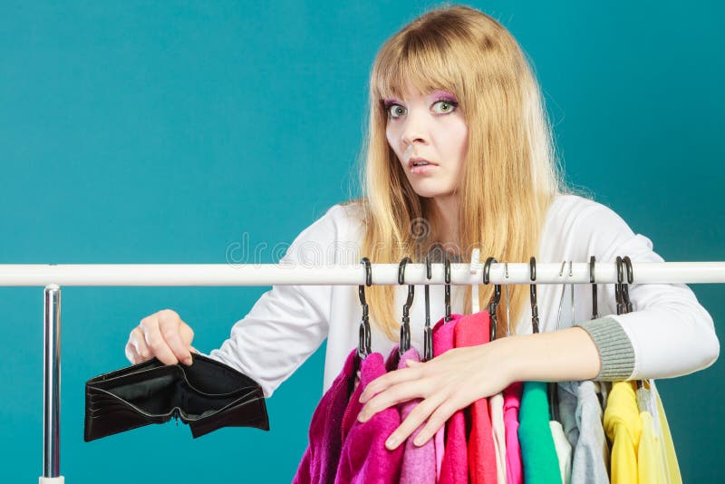 Woman with Shopaholic Problems. Stock Photo - Image of ware, choosing ...