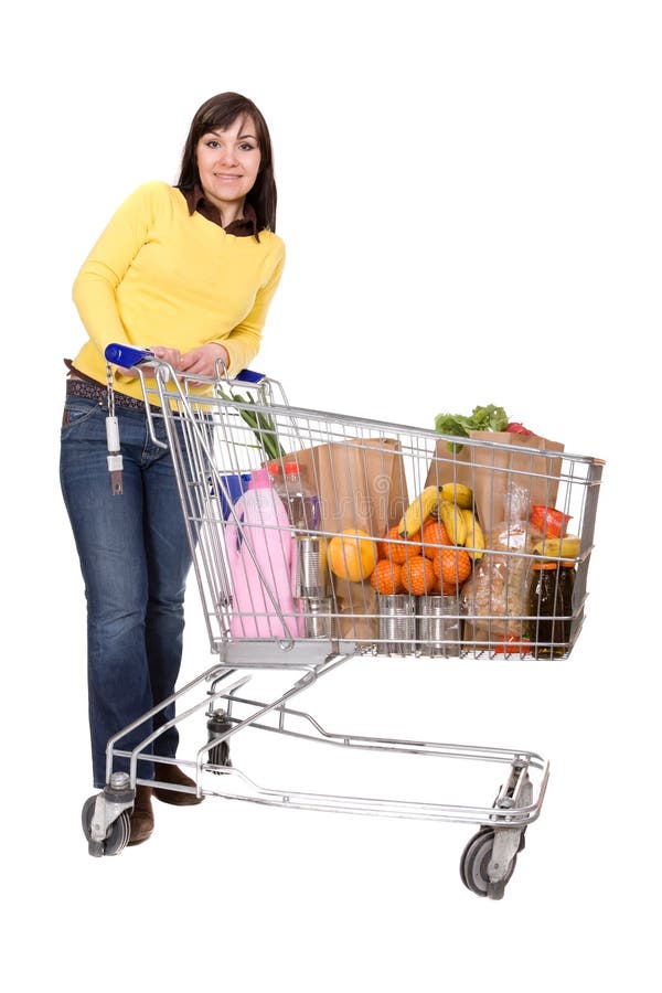 Woman with shopping cart