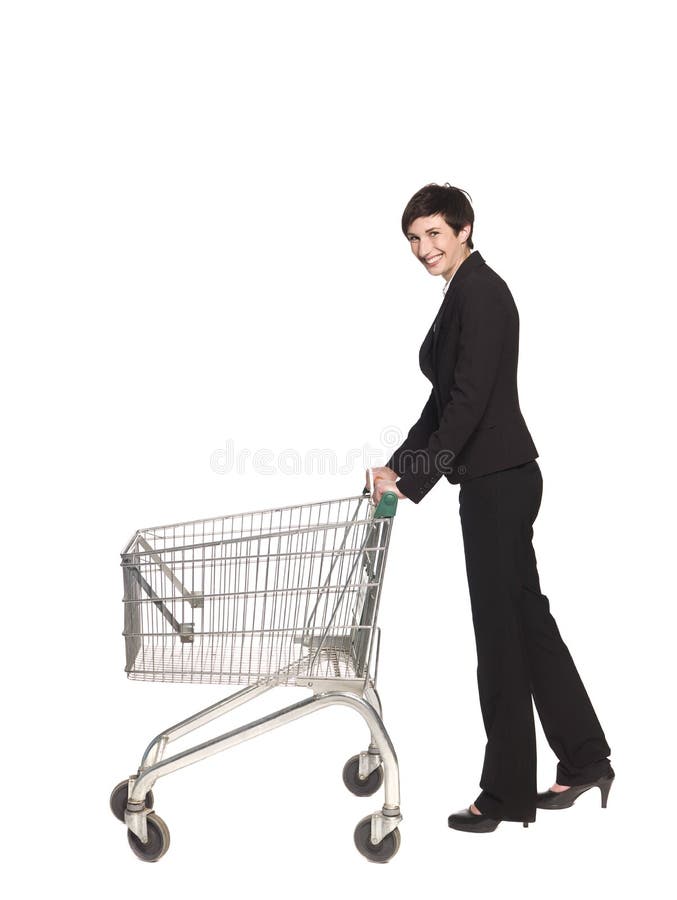 Woman with a shopping cart