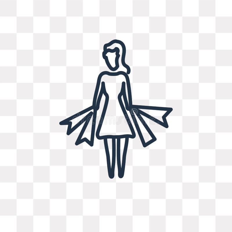 Woman Shopping vector icon isolated on transparent background, l stock illustration Woman Shopping vector icon isolated on transparent background, l stock illustration