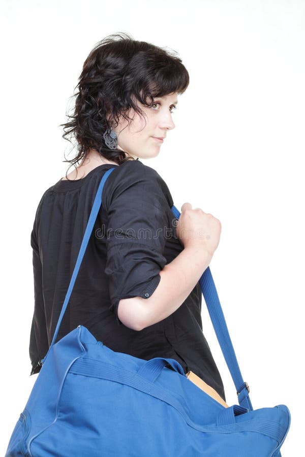 Woman and Shoulder Bag Isolated Stock Image Image of girl, beauty