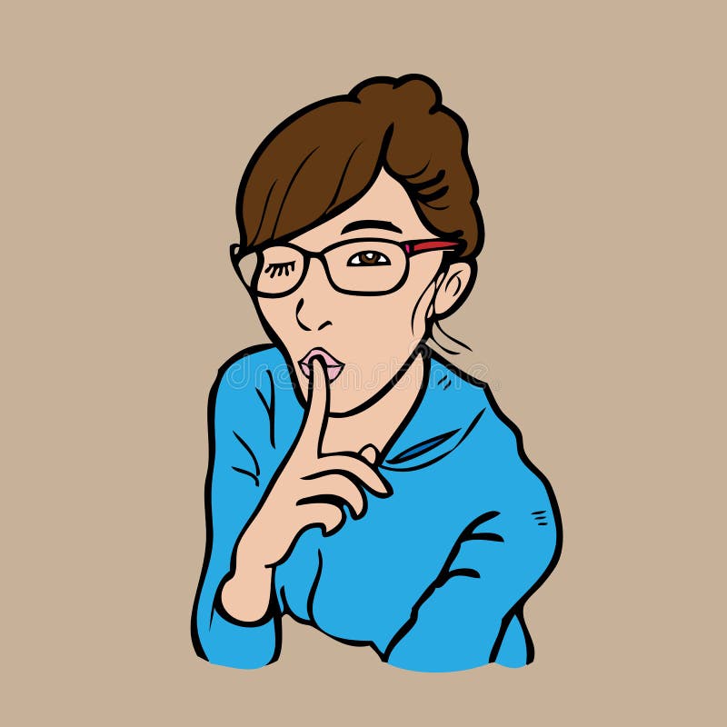 Woman show silence sign royalty free illustration