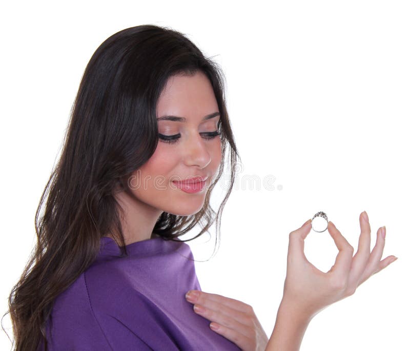 Woman Showing Her Engagement Ring Stock Photo Image of face, fresh 23062196