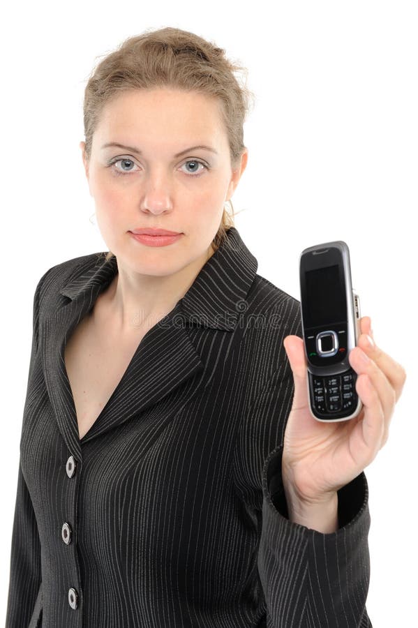 Woman showing her phone