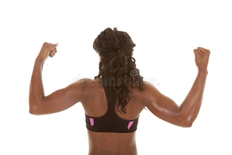 Woman showing muscles back