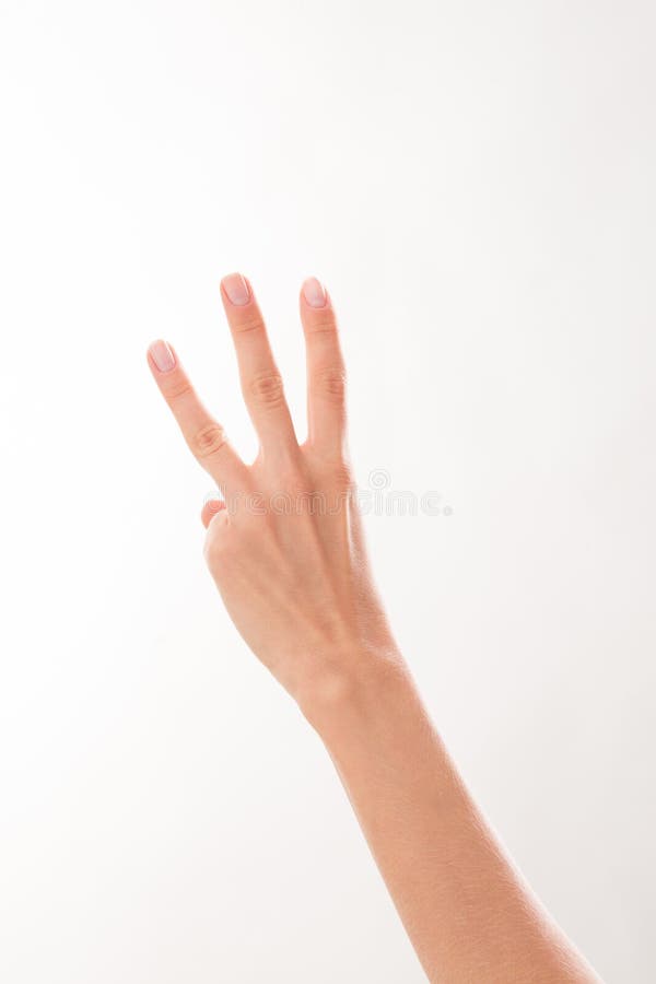 Three fingers on the left hand showing several situations to solve the problem. This hand may be used for any business poster. Three fingers on the left hand showing several situations to solve the problem. This hand may be used for any business poster.