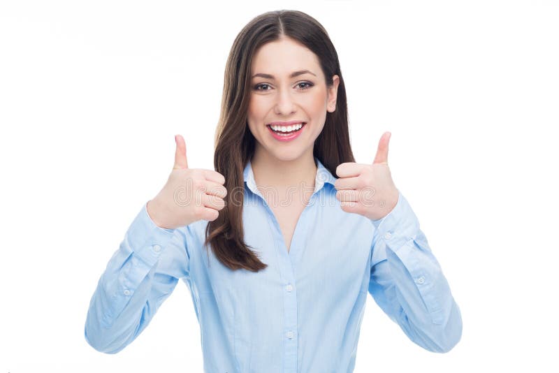 Woman showing thumbs up stock image. Image of cheerful - 50135181