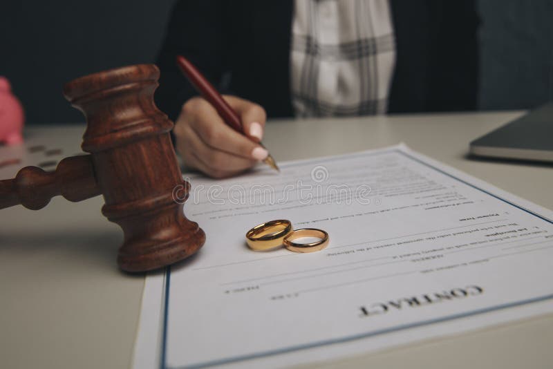 It Was Just A Contract Marriage Woman Signing Marriage Contract, Closeup Stock Photo - Image of