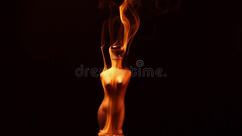 Woman silhouette smoke dark background hd footage