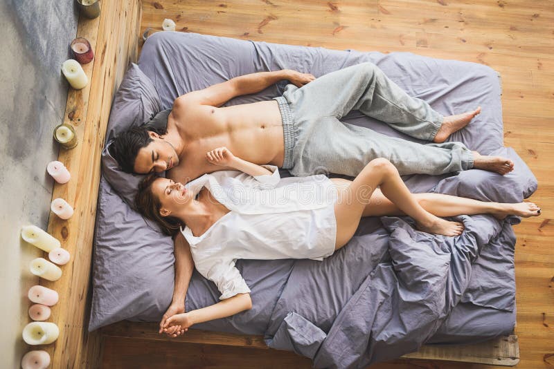 Woman sleep in her boyfriend's shirt royalty free stock photography Woman sleep in her boyfriend's shirt royalty free stock photography