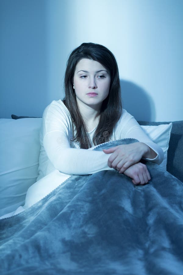 Woman and sleeping problem royalty free stock image Woman and sleeping problem royalty free stock image
