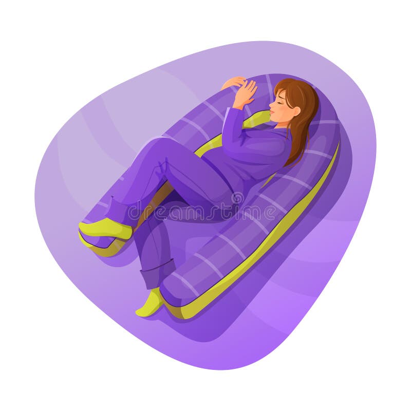 Woman sleeps and saw sweet dreams about love Vector Image