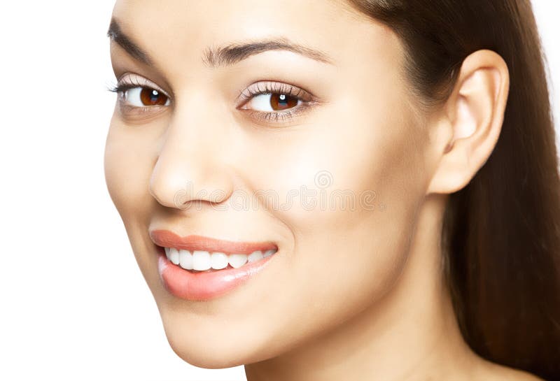 Woman smile. Teeth whitening. Dental care.