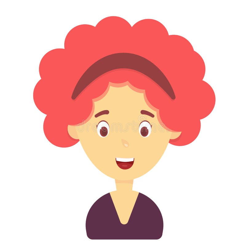 Cute Character Cartoon Emotion Girl Face Stock Vector - Illustration of ...