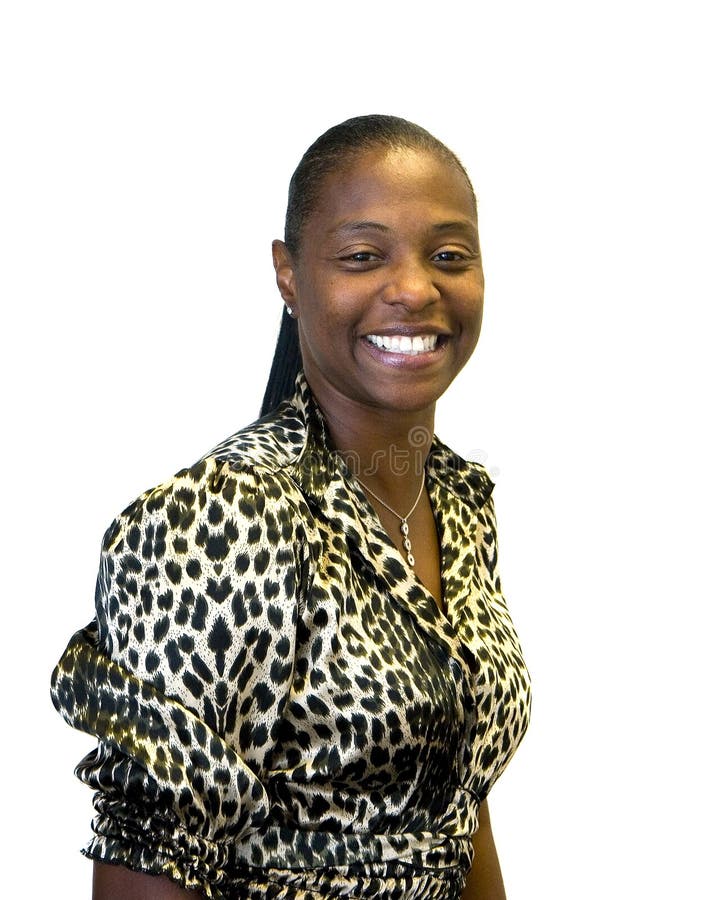 Woman Smiling in Leopard Print