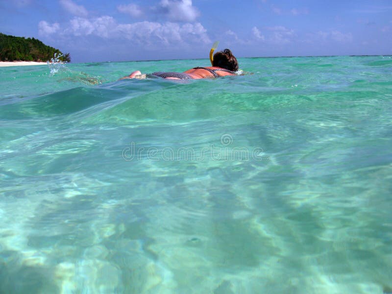 Woman snorkelling