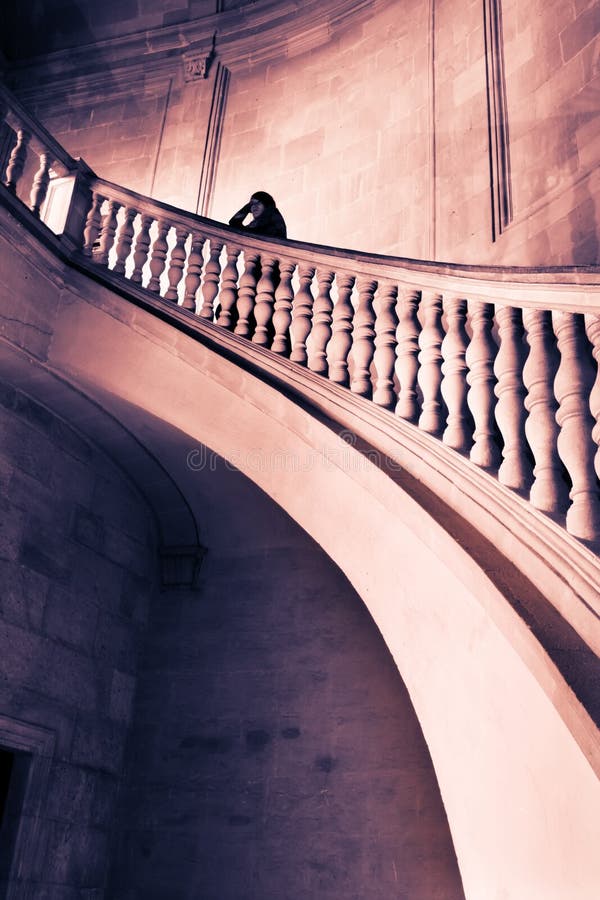 Woman in stairs