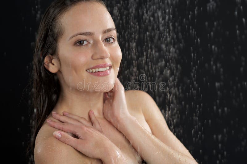 A Woman Standing At The Shower Stock Photo Image Of Woman Care