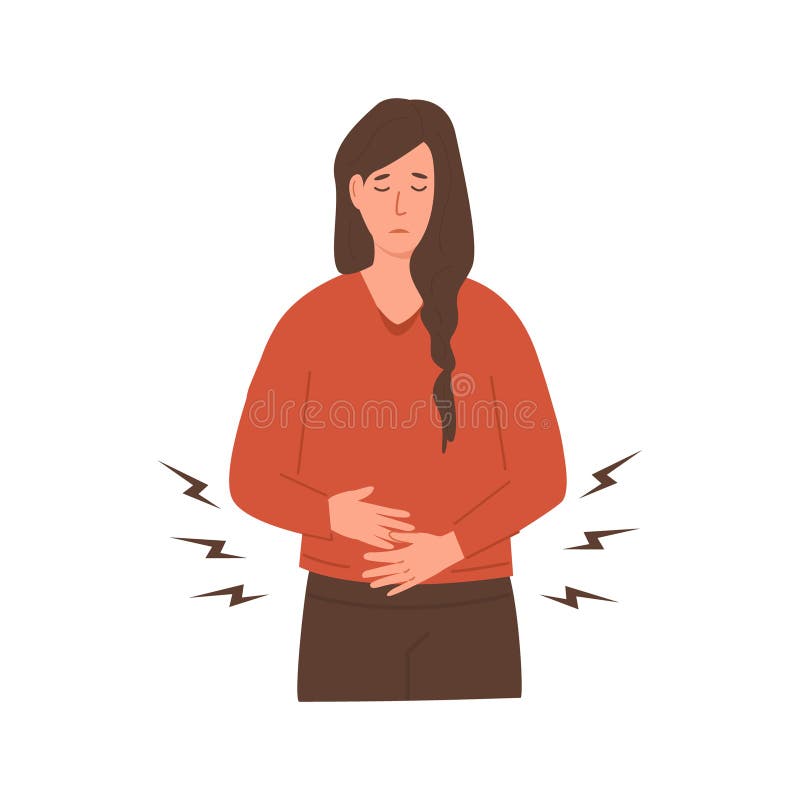 Stomach Abdomen Pain Menstrual Ache Stock Illustrations – 346