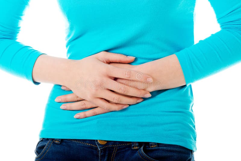 Woman with stomach issues stock image. Image of abdominal - 45803251