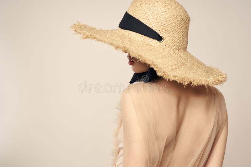 Nude Floppy Straw Hat women/'s Sun and summer hat