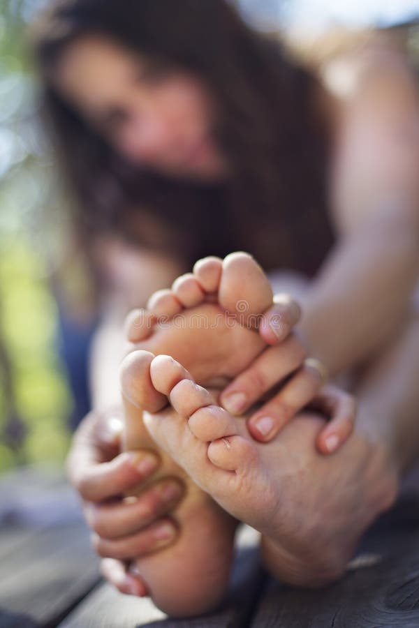 Woman stretching royalty free stock images