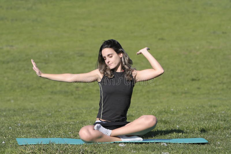 Woman stretching