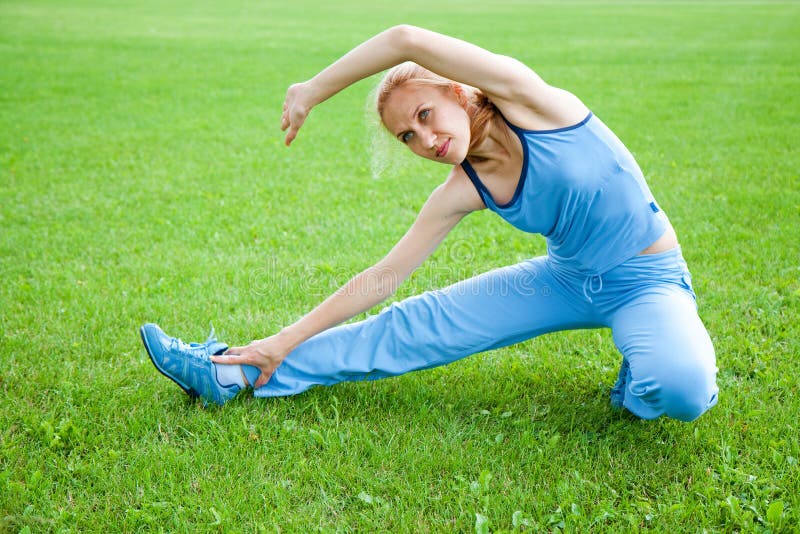 Woman stretching before Fitness