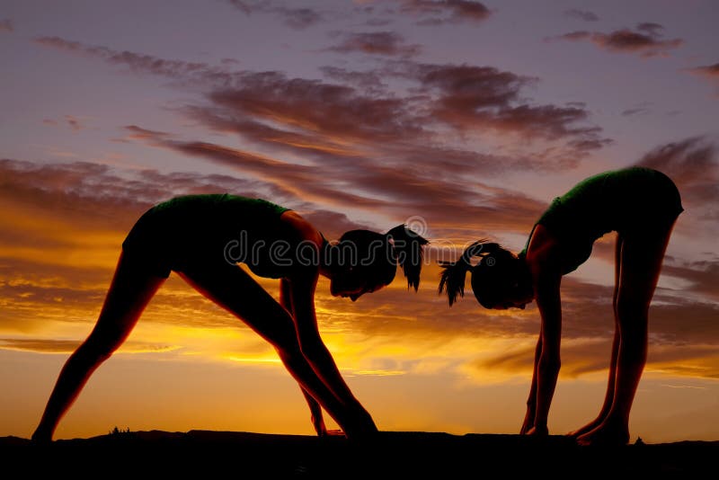 Woman stretching silhouette