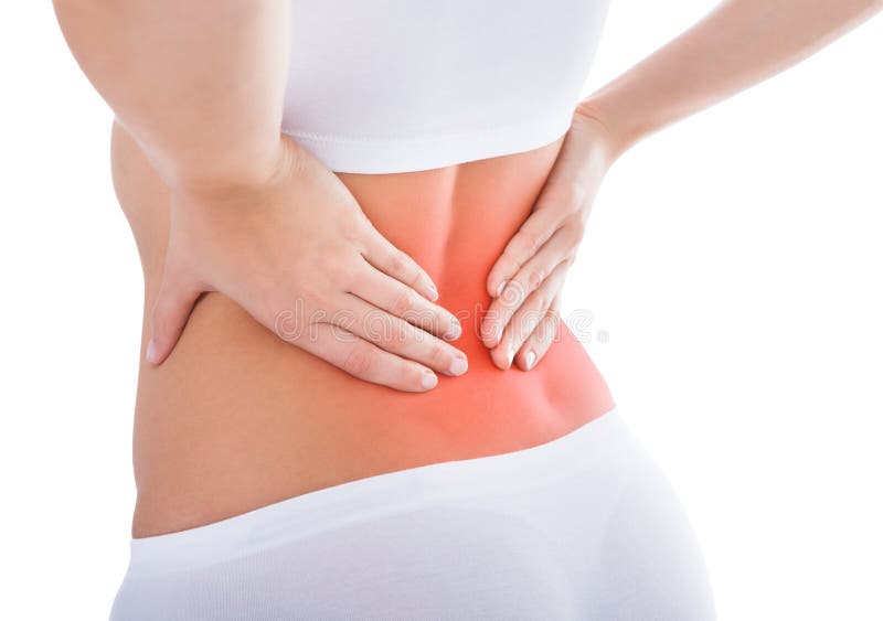 Woman Suffering From Back Pain stock image