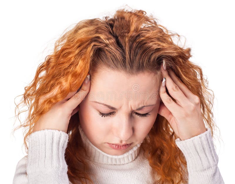 Woman Suffering from Headache Stock Image Image of hair, girl 28191549