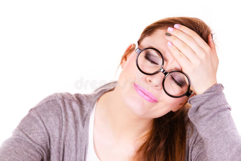 Woman suffering from headache migraine pain royalty free stock photography Woman suffering from headache migraine pain royalty free stock photography