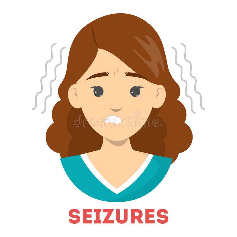 Woman Suffering from Seizures. Symptom of Disease Stock Vector -  Illustration of cartoon, complex: 152625617