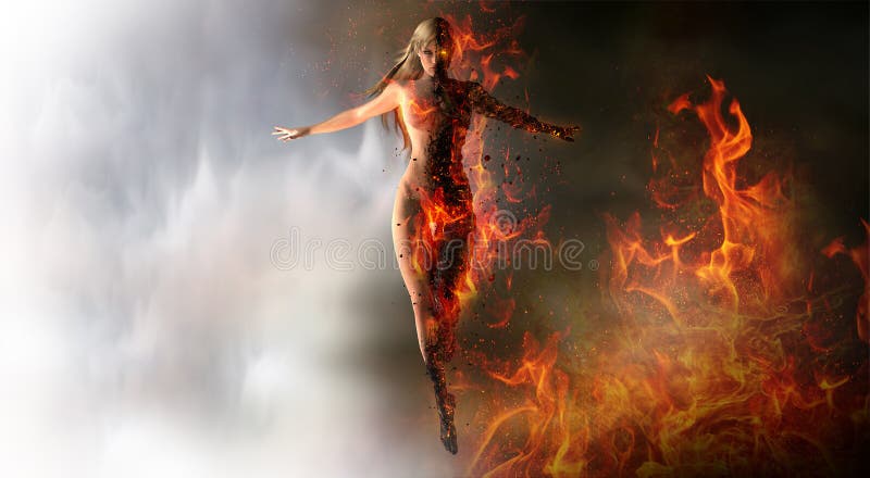 Woman summoning fire