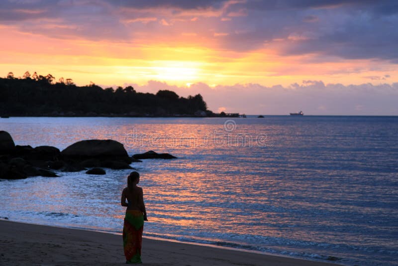 Woman and sunset