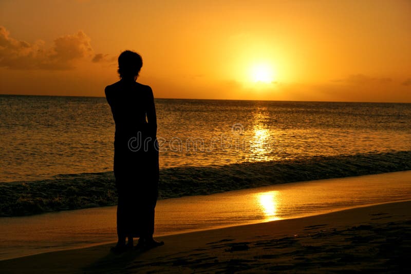 Woman at sunset