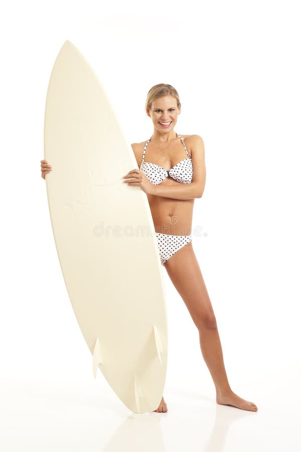 Woman with surfboard