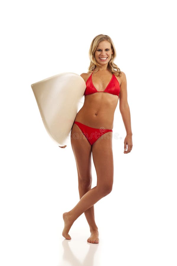 Woman with surfboard