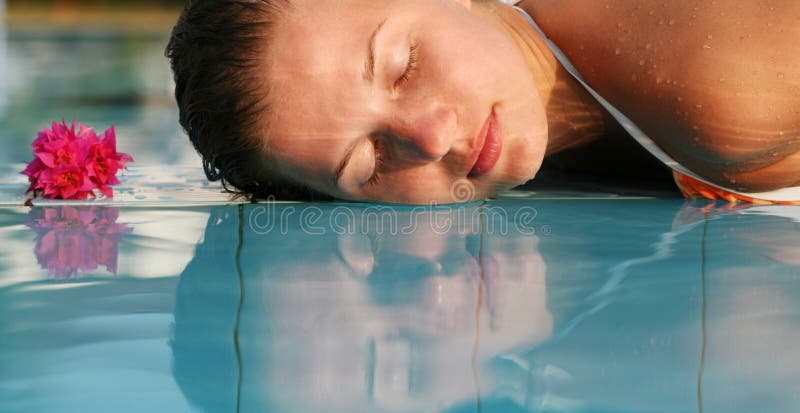 Woman in swimming pool