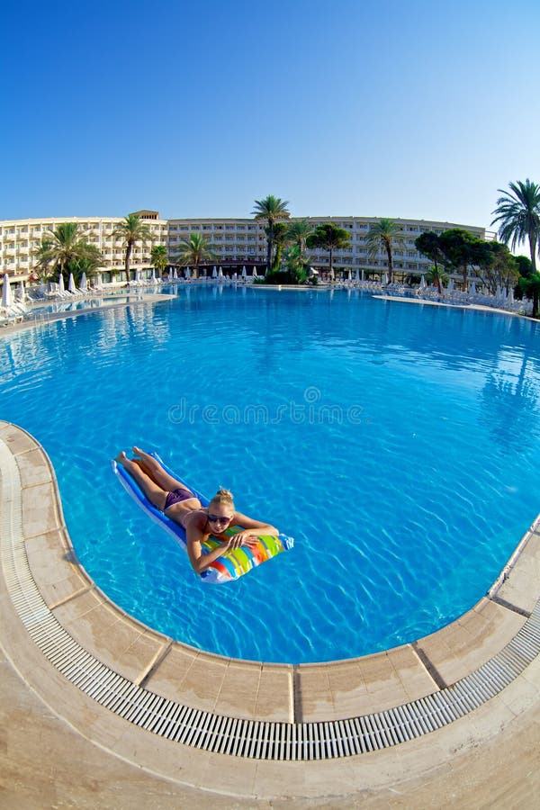 Woman in swimming pool