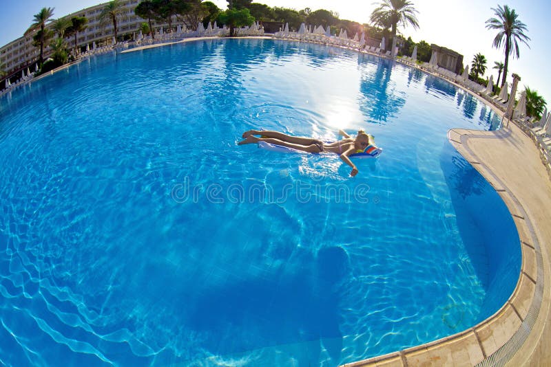 Woman in swimming pool