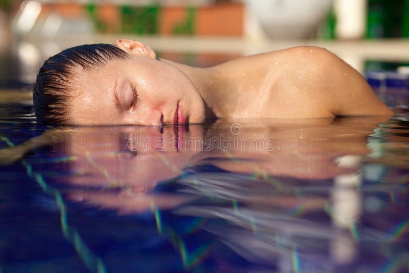 Woman in swimming pool