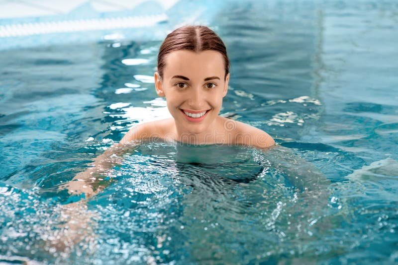 Woman in the swimming pool