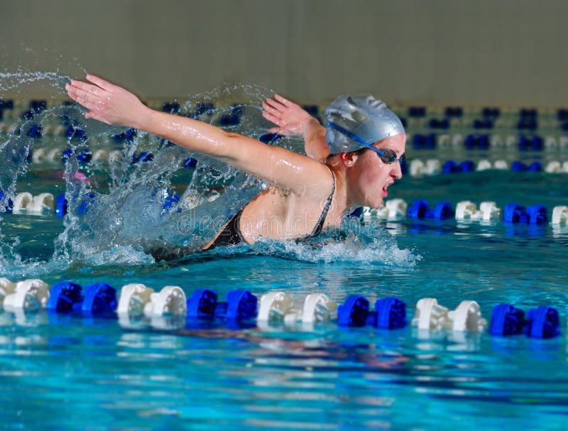 Butterfly stroke stock image. Image of caucasian, exercise 13324543