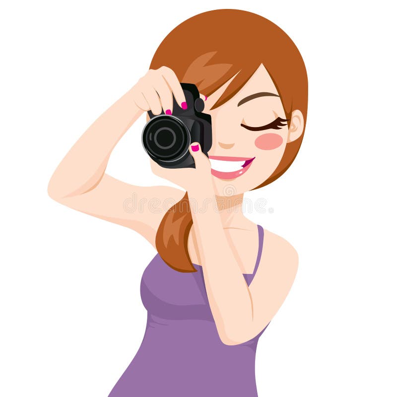 Woman Taking Photos stock vector. Illustration of girl - 38165833